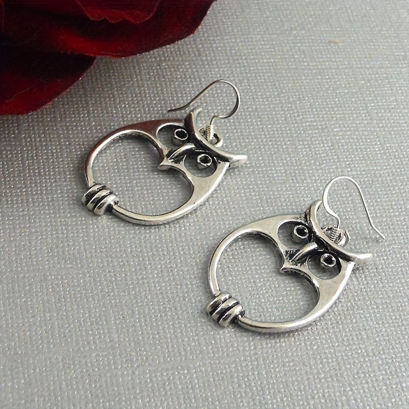 Boho Owl Dangle Earrings Gothic Gift